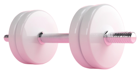PNG White dumbbell on pink background