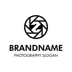 Letter Z Shutter Photography Logo, for brand related to camera, lens, and aperture