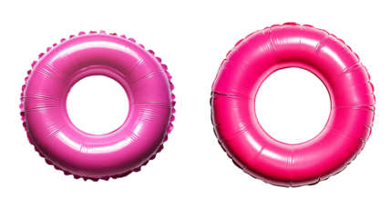 Isolated pink swimming ring on white background.