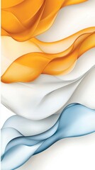 Abstract Orange White and Blue Wave Swirls Dynamic Fluid Background Design