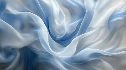 Obraz premium Soft blue fabric draping elegantly in gentle waves.