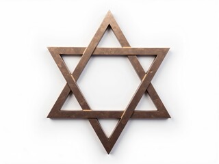 Bronze Star of David on White Background