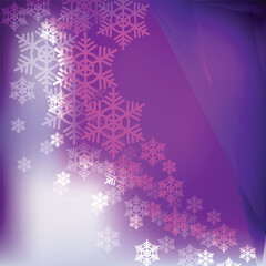 Merry Christmas Snowflakes Purple Background