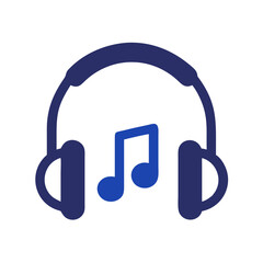 headset music melody icon design