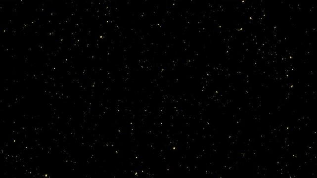 Part&iacute;culas Doradas de Oro brillante cayendo en Fondo Oscuro. Efecto polvo de oro para proyectos de video