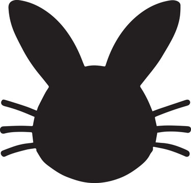 recommend clip art: Simple Black Silhouette of a Cute Bunny Head