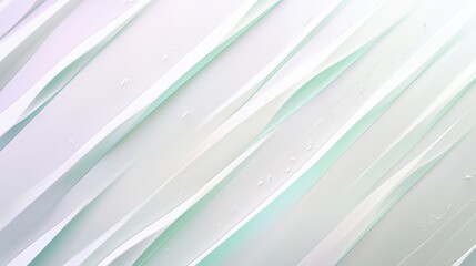 Fototapeta premium Floating diagonal streaks in white and pale green minimalist graphic design modern aesthetic abstract background