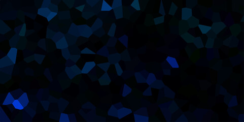 Fototapeta premium Crystalize dark navy blue broken tile and glass effect background. Dark blue and white Broken-Stained Glass Background with white lines Geometric Retro voronoi diagram background Seamless pattern. 