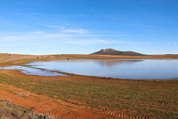 Beautiful landscape with small lagoon in Teruel region