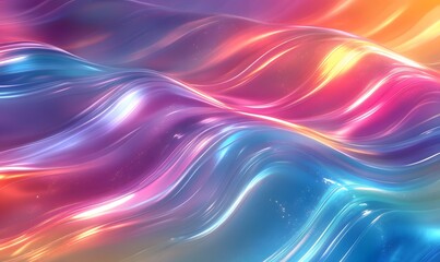 Obraz premium background with holographic stripes and fluid color blends