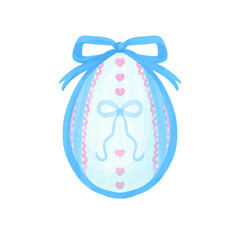 blue easter egg with bow
