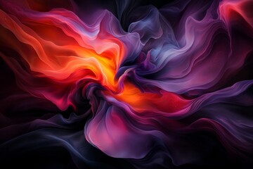 Obraz premium Abstract Swirling Fluid Art Vibrant Red Purple and Orange Hues