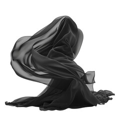 Elegant black fabric flows gracefully, a dramatic display of texture and movement.