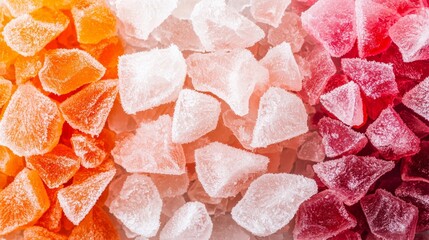 Vibrant Colorful Frozen Candy Pieces Sweet Treats Dessert Background Texture