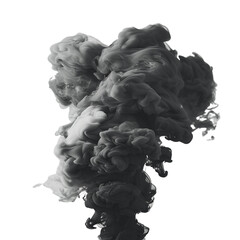 Abstract grayscale ink swirling in water, creating an ethereal and moody artistic effect.