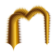 Golden m logo design