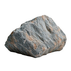 Fototapeta premium A Single Gray Boulder, Isolated on Black Background