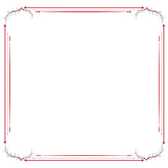 Obraz premium Golden rectangle corner certificate border pattern line photo frame islamic wedding invitation card background