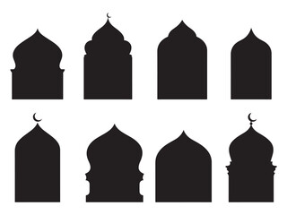 Islamic Mosque Architectural Silhouette shape vector art 