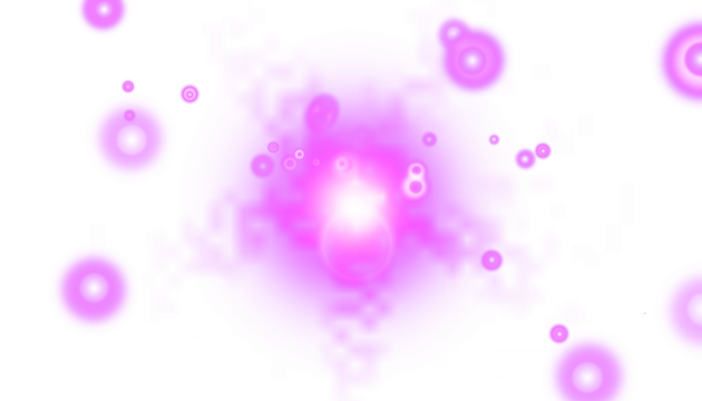 Abstract Glowing Purple Light Burst with Bokeh Effect isolated on a transparent background