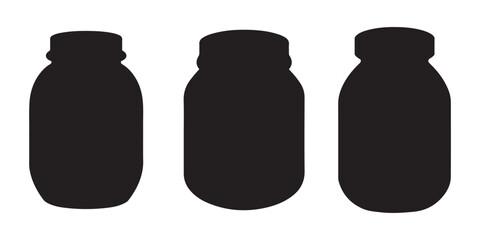 Jar silhouette vector art on white background 