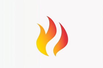 Minimalist flame symbol in orange and yellow gradient. Modern fire logo design on white background. Energy and heat concept for branding and graphic design.