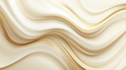 Obraz premium Serene flowing white streaks with golden highlights gradient beige background abstract art luxurious aesthetic
