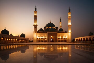 Ramadan Kareem Eid Mubarak Mosque Background.