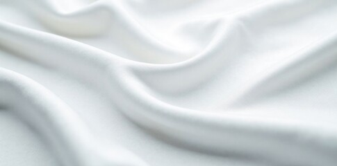 Obraz premium Calming undulation of white fabric on a surface, quiet, undulation, serene