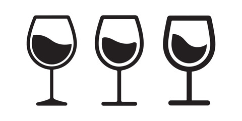 Wine Glass Icon set vector art 
