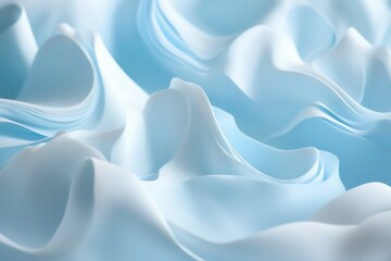 Obraz premium Abstract light-blue flowing fabric, smooth curves.