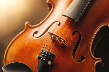 Fototapeta premium Instrument Repair Technician Fine-Tuning the Strings of a Violin for Optimal Sound Quality and Performance. Generative AI