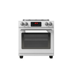 Fototapeta premium Sleek White Freestanding Range Cooker: Modern Kitchen Appliance