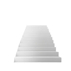 Abstract White Staircase Ascending to Success