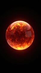 Fototapeta premium A vibrant, glowing orb resembling molten lava, perfect for digital art, gaming backgrounds, or science-themed projects.