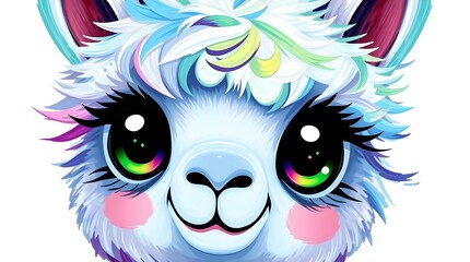 Fototapeta premium bright and cheerful alpaca illustration perfect for presentation or promotional use