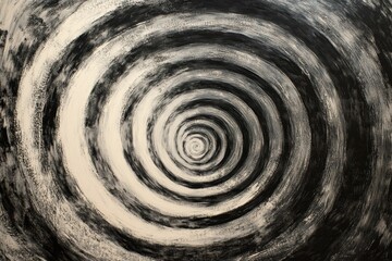 Naklejka premium Abstract swirling black and off-white painted artwork.