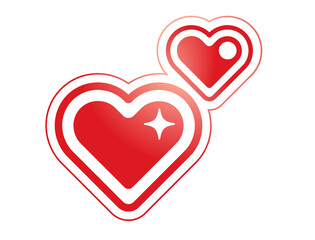 Y2K gradient red to pink retro heart and star icon