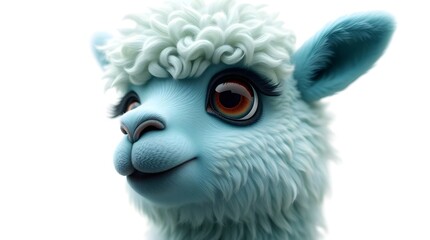 adorable cartoon alpaca isolated on light background perfect for text placement