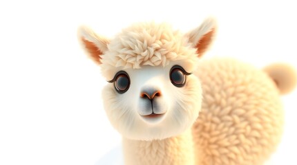 Fototapeta premium one cute colorful alpaca illustration perfect for creative presentations and text