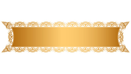 luxury golden arabic islamic text box title frame border set with ornamental illustration	