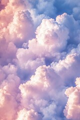 Pastel-colored clouds fill the sky.
