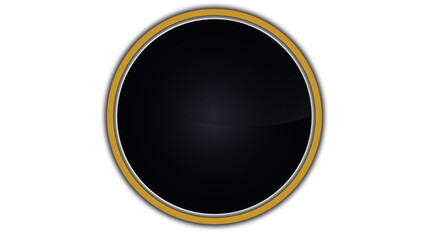 Luxury golden or gold circle frame border design transparent background