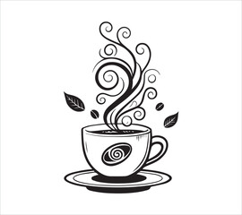  Black and white Line art  coffee  icon