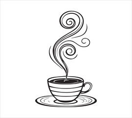  Black and white Line art  coffee  icon