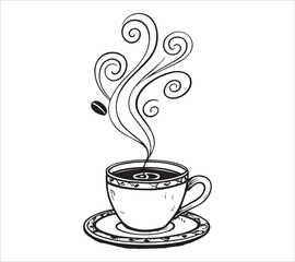  Black and white Line art  coffee  icon