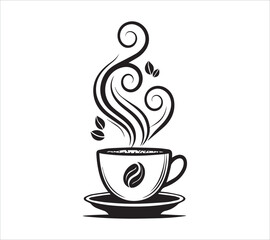  Black and white Line art  coffee  icon