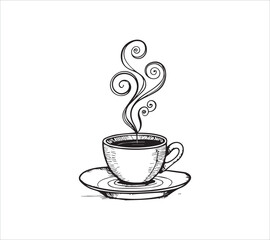  Black and white Line art  coffee  icon