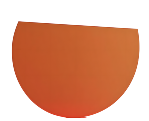 Geometric Orange Left Semicircle Shape Illustration