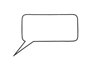 Rectangular Speech Bubble with Left Tail on White Background